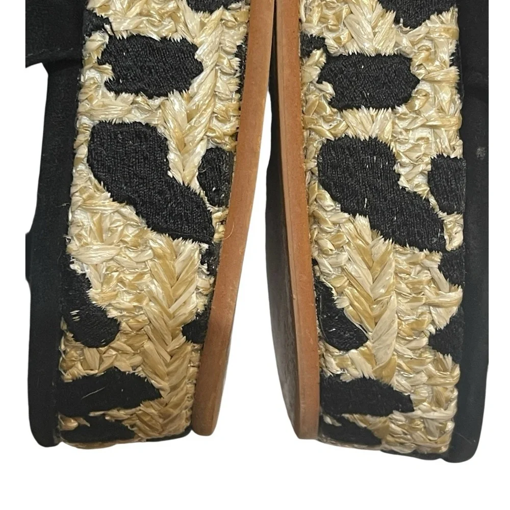 VINCE CAMUTO BOHO LEOPARD PRINT PLATFORM ESPADRILLE SANDALS SZ 7.5 MED EUC